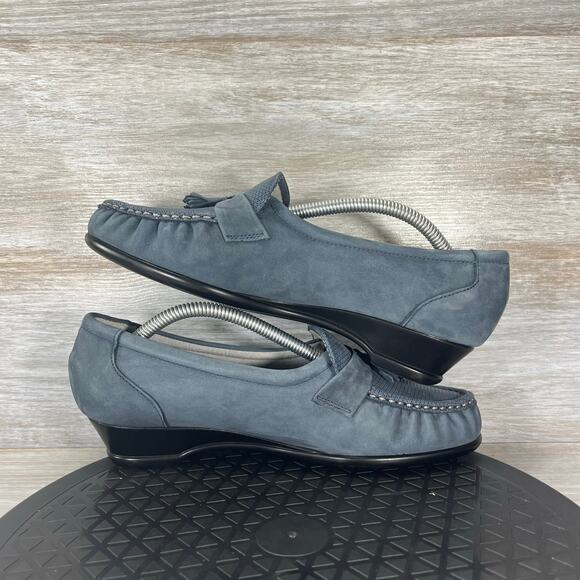 SAS Women’s Taylor Blue Suede Slip On Wedge Size  7 - Picture 7 of 8